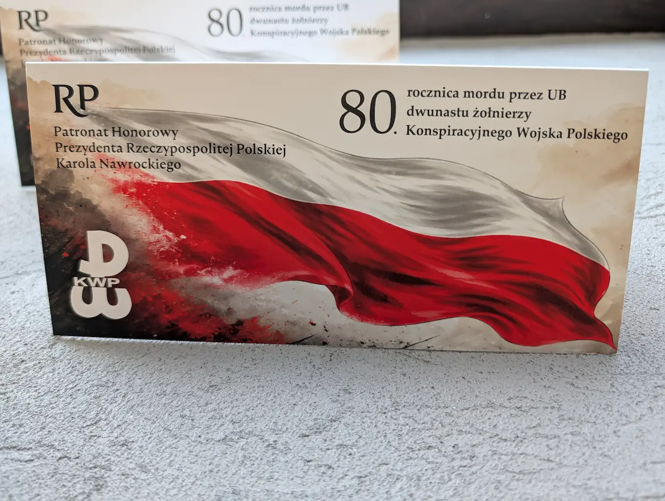 Druk zaproszeń składanych format DL 80. rocznica Konspiracyjnego Wojska Polskiego
