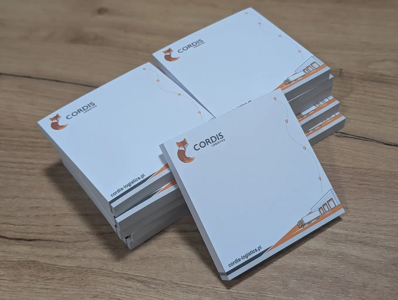Notesy kostka i bloczki klejone z logo firmy Cordis Logistics druk Radomsko