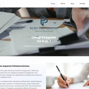 Projekt i wdrożenie responsywnej strony internetowej CMS dla biura rachunkowego Paulina Poteralska Radomsko